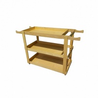 тележка деревянная для спортинвентаря 3 полки, на колесах м735д