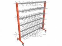 стеллаж для коньков и роликов змк стандарт мобильн, 2-сторонний, на 90 пар