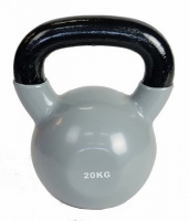 гиря для кроссфита housefit с виниловым покрытием 20кг серая