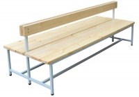скамья для раздевалок plastep сс2-150 со спинкой, 1,5 м (двухсторонняя)