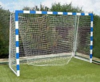 ворота для минифутбола "вертикаль" (300 х 200 см), стойки светло-серые с синими полосками