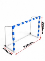 ворота минифутбольные передвижные с противовесом glav 7.105 300x200см шт