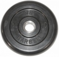 диск обрезиненный mb barbell 31 мм 2.5 кг. черный