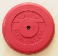 диск обрезиненный с втулкой titan arsenal 31 мм 25 кг. красный 
