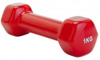 гантель обрезиненная 1 кг bradex sf 0159 красный