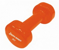 гантель iron body виниловая 4762dp штука 3кг, оранжевый